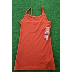 No Boundaries Girls Ribbed Tank Top‎ Spaghetti Strap Orange XS/XCH